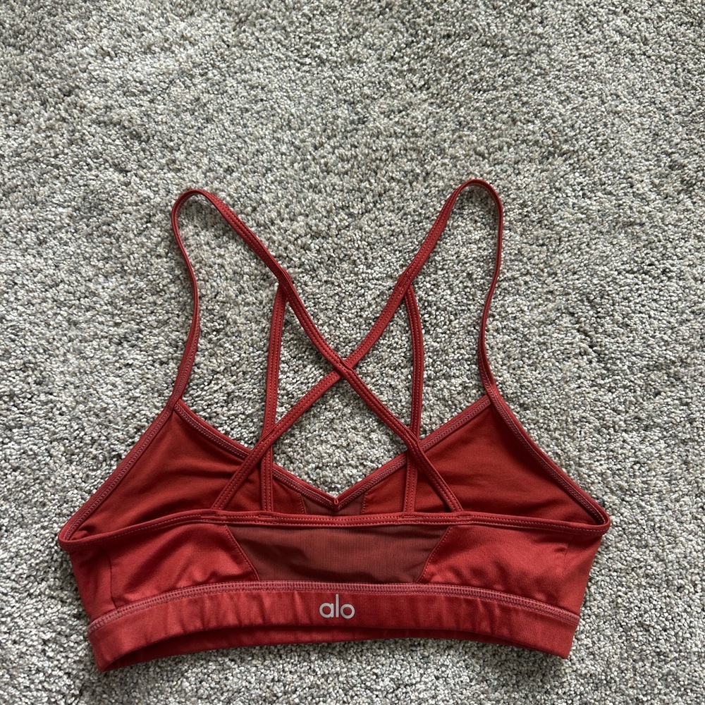 ALO Yoga Strappy Crimson Sports Bra